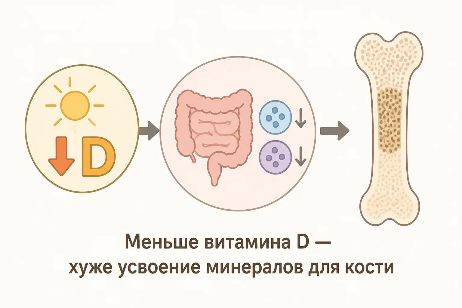 Как дефицит витамина D влияет на минерализацию кости